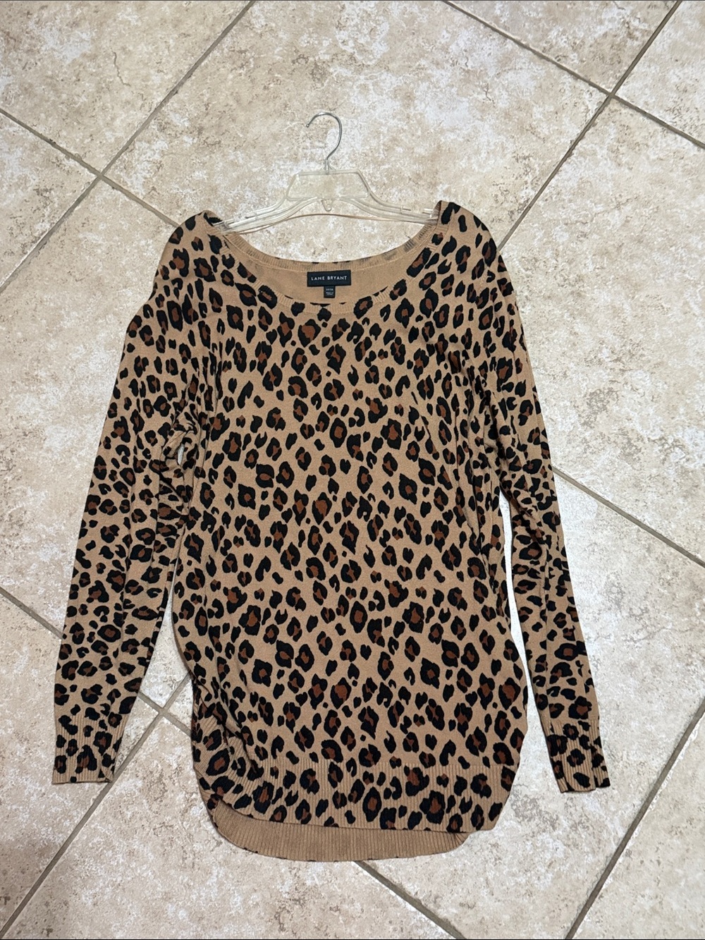 Lane Bryant Leopard Print Pullover - Tan & Black